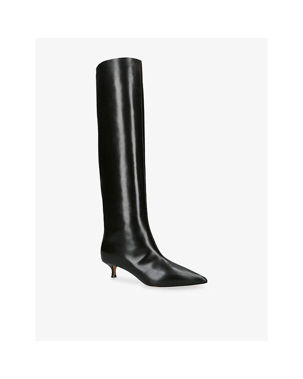 Le Monde Beryl Black Babouche High-Leg Leather Boots