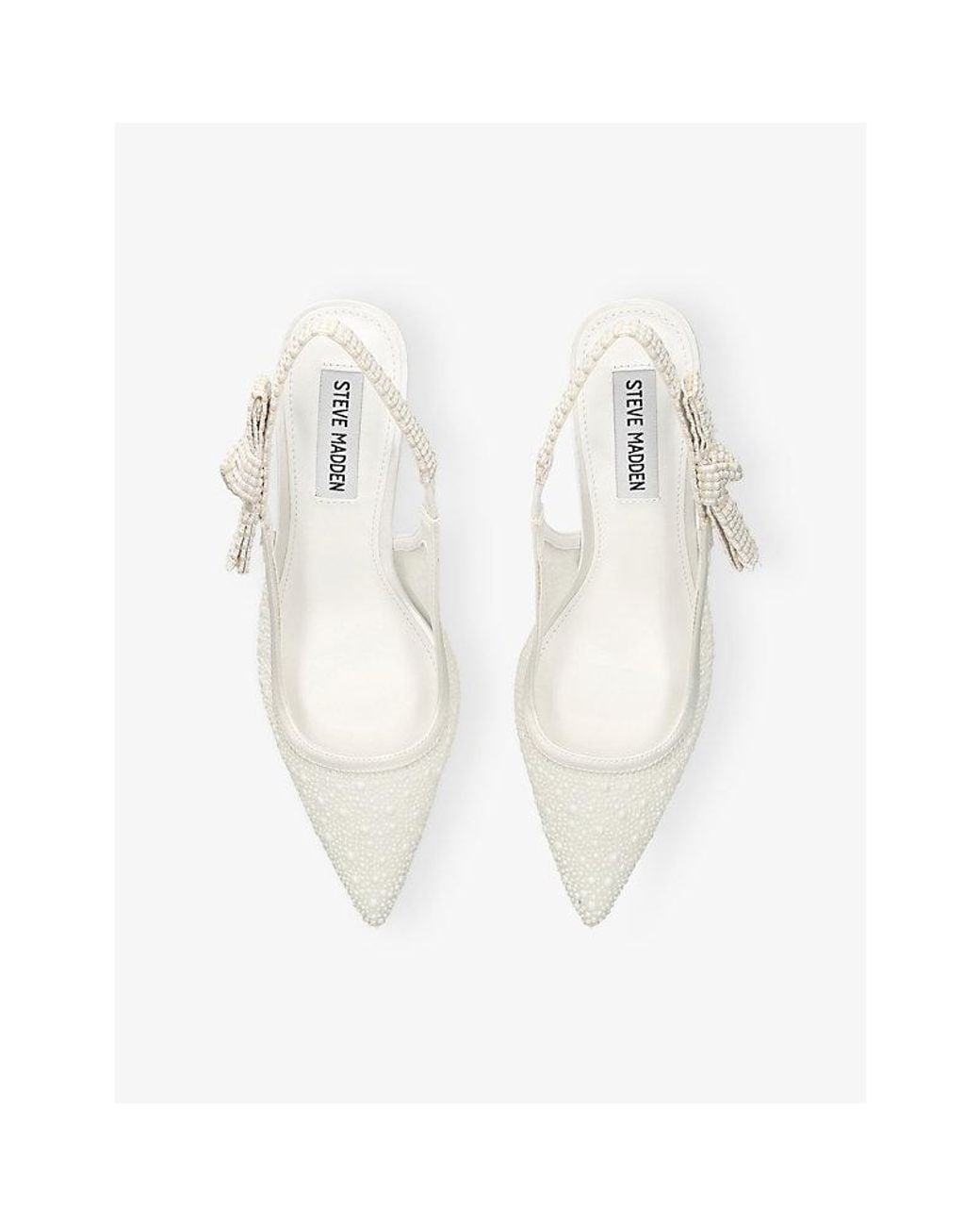 Steve Madden White Ensemble Pearl Woven Sling-Back Courts
