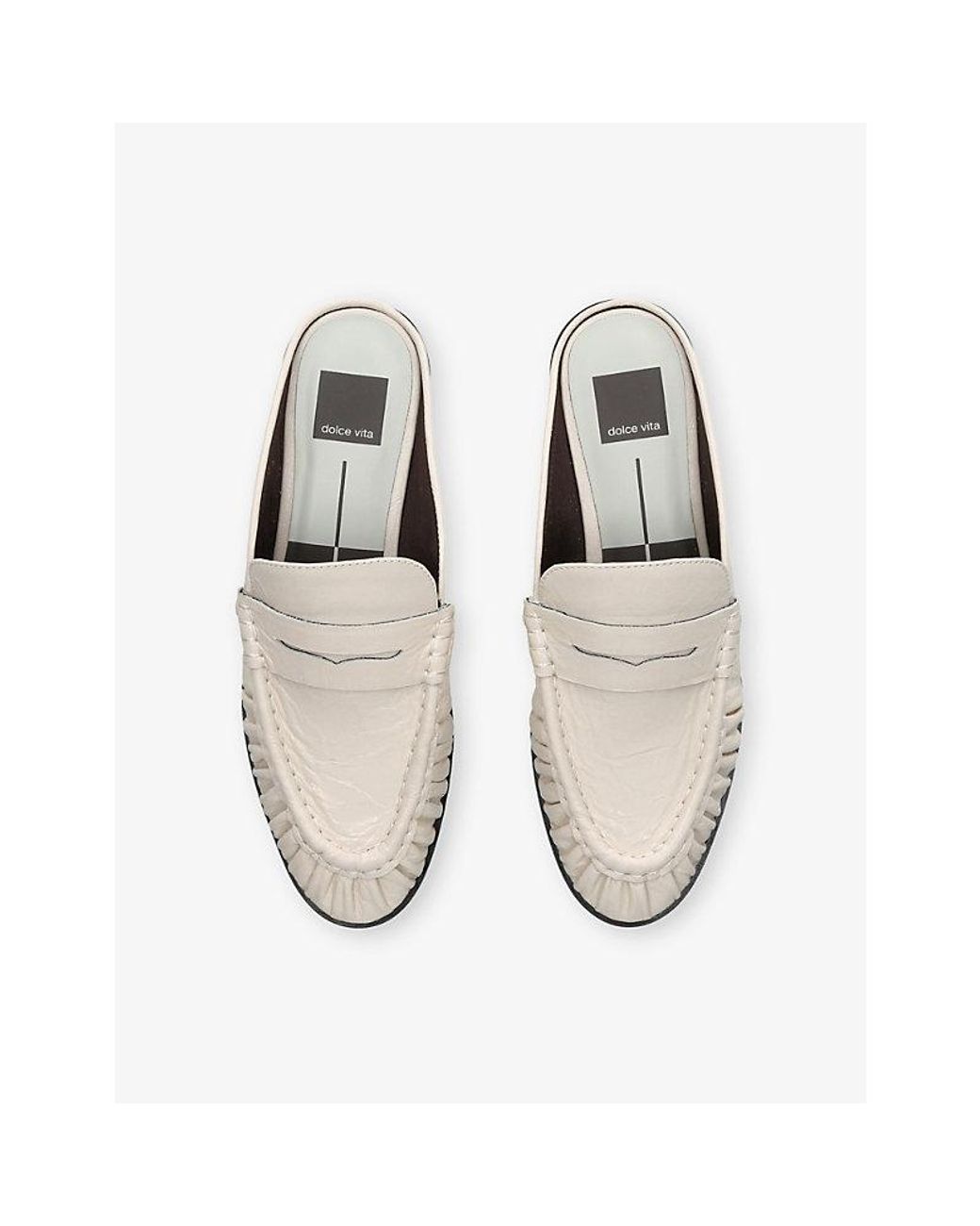 Dolce Vita White Betzy Leather Loafers