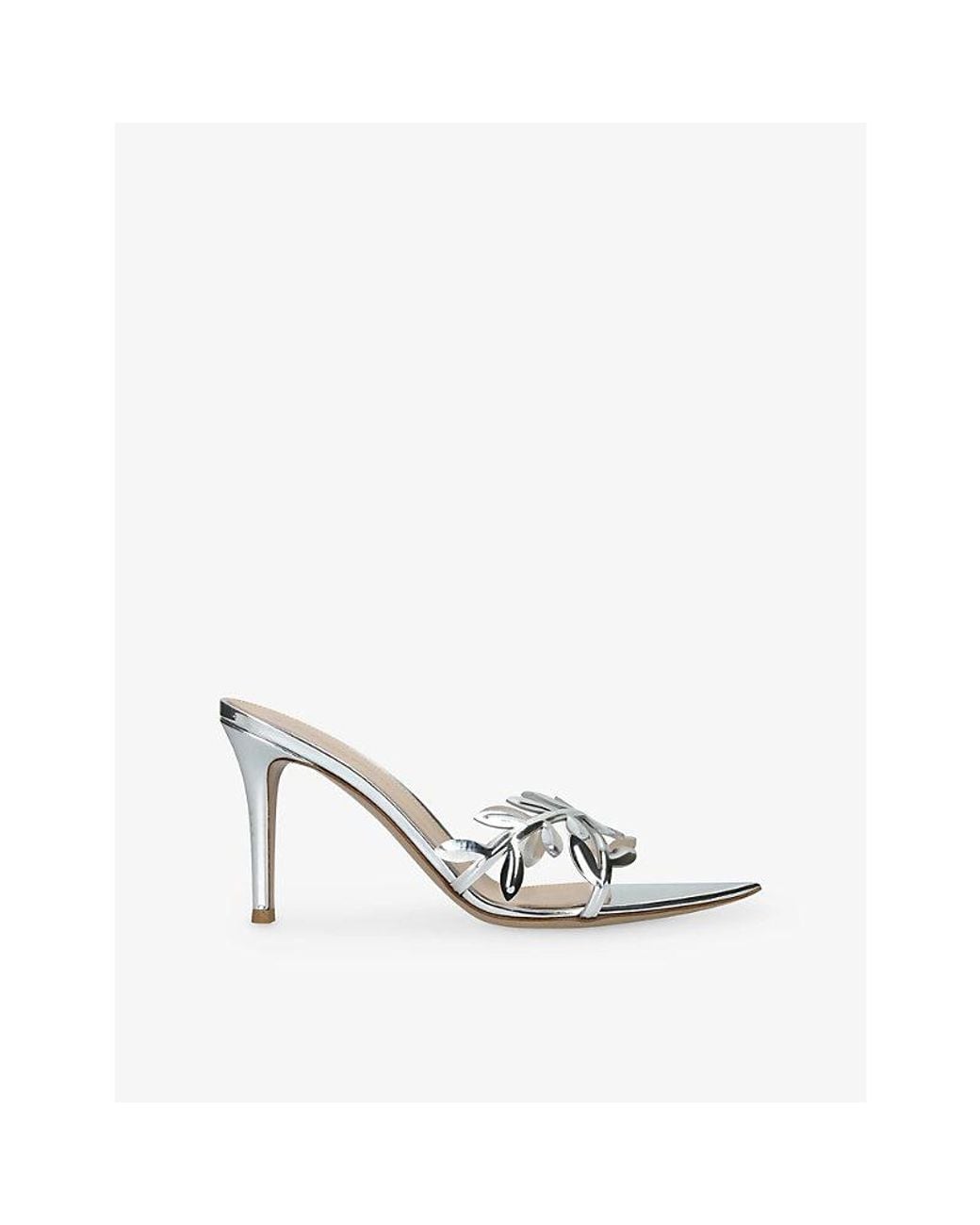 Gianvito Rossi White Flavia 85 Leather Heeled Sandals