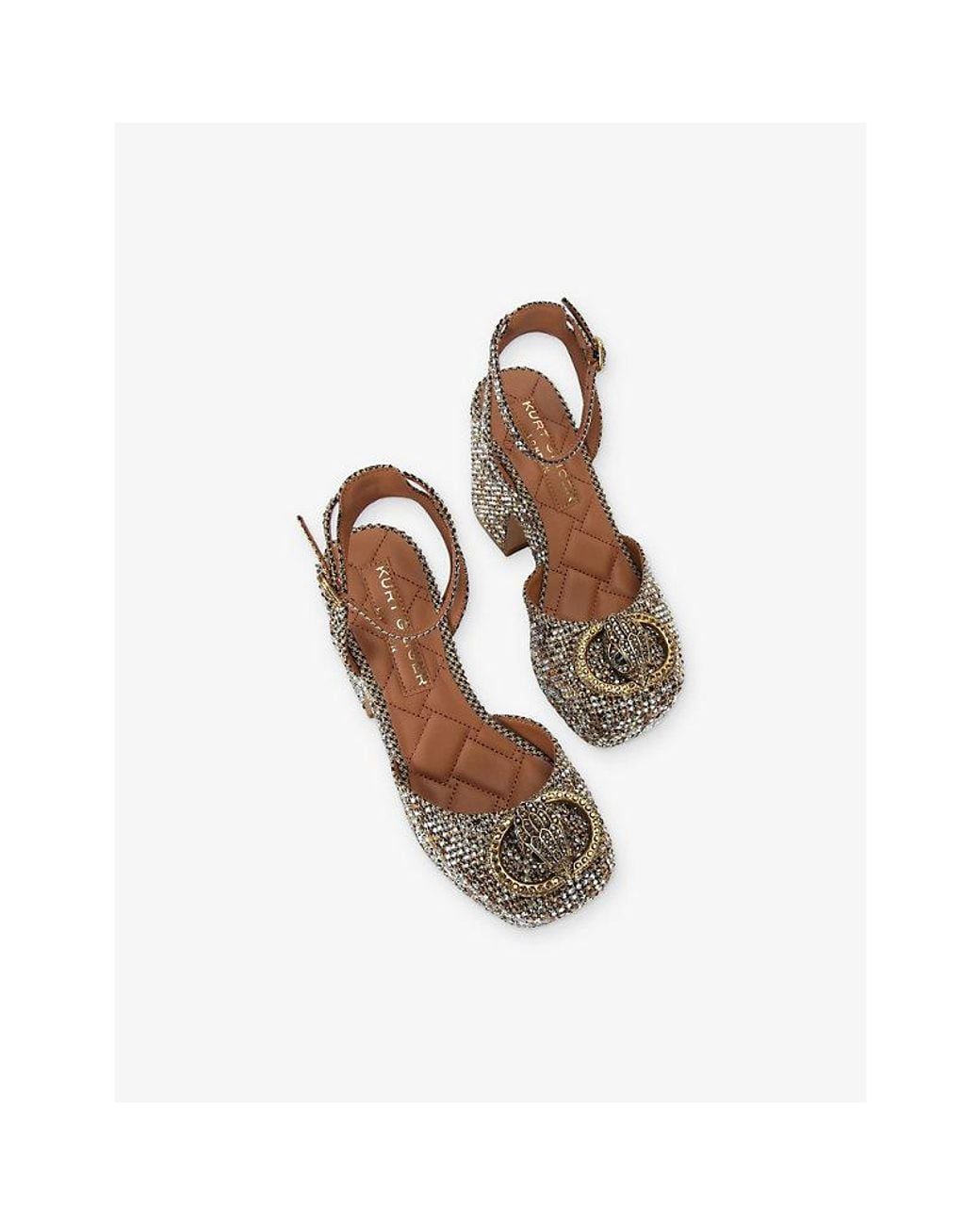 Kurt Geiger Gray Chelsea Platform Faux-Leather Heeled Sandals