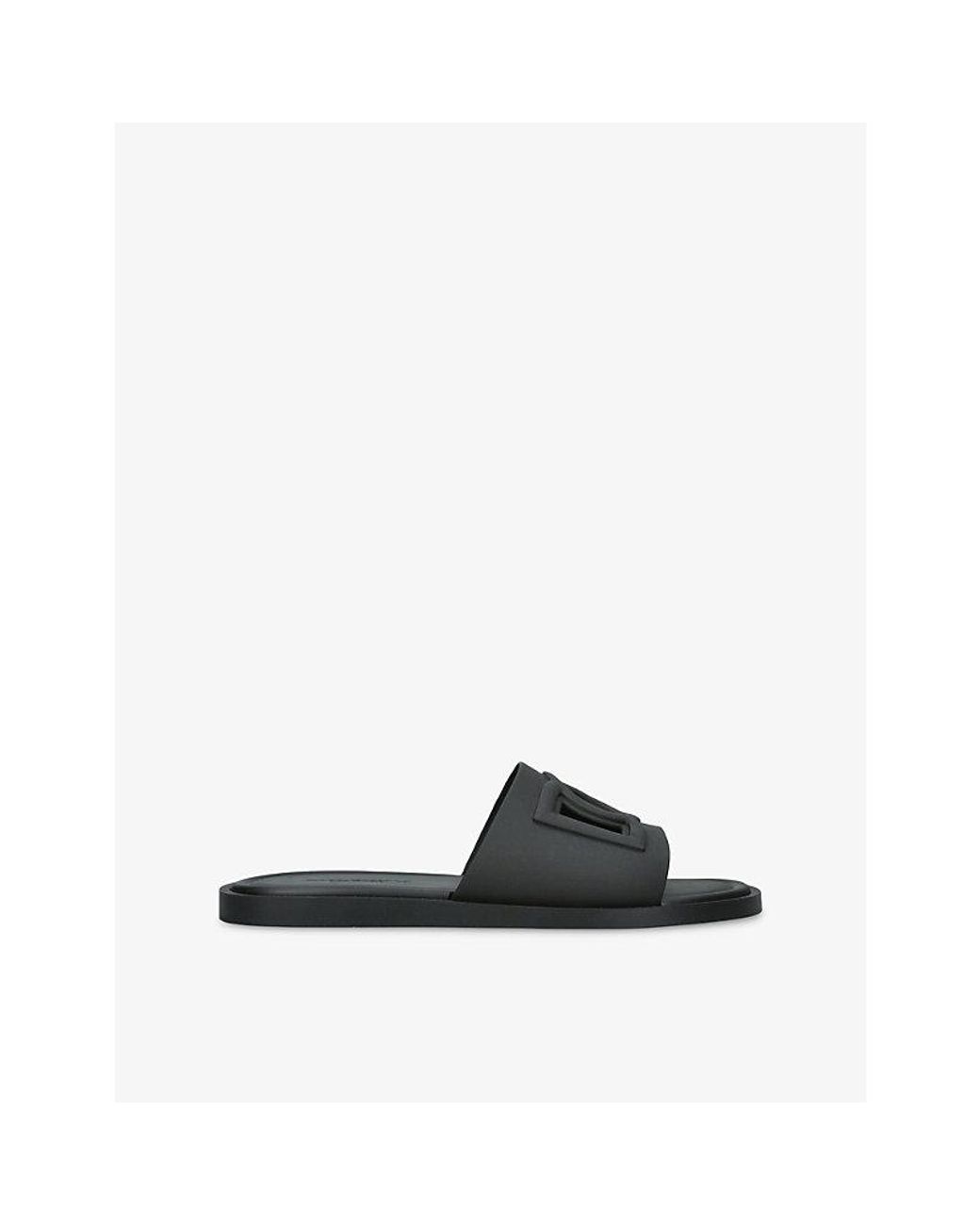 Dolce & Gabbana Black Logo Rubber Slides for men