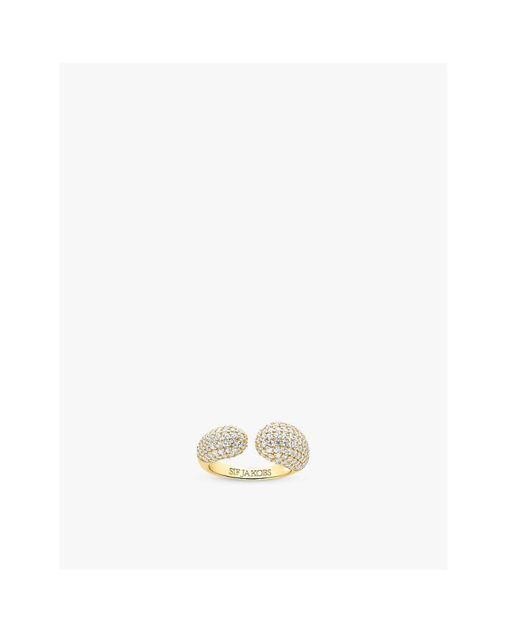 Sif Jakobs Metallic Goccia 18Ct-Plated Sterling And Zirconia Open Ring