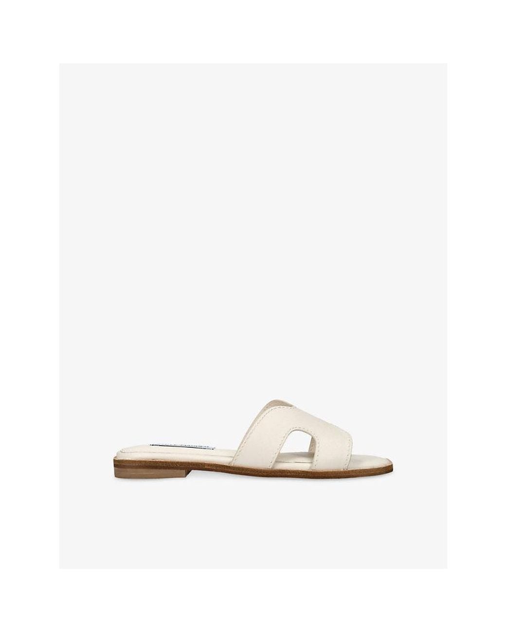 Steve Madden White Bondst Leather Sandals