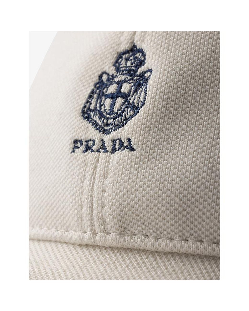 Prada White Brand-Embroidered Cotton-Piqué Cap for men