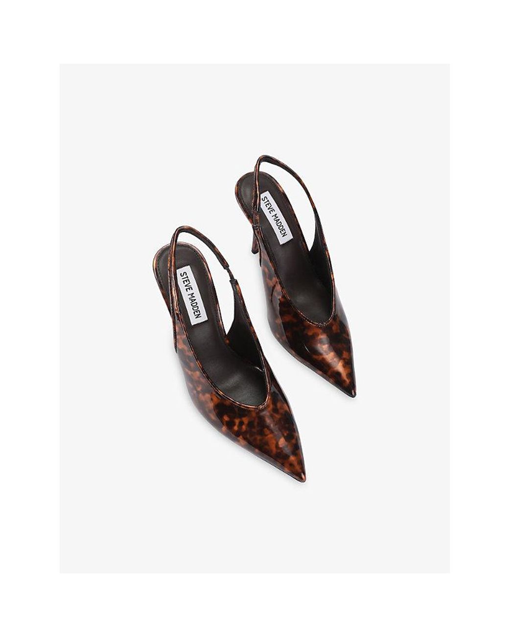 Steve Madden Brown Amdromeda Printed Leather Sling-Back Courts