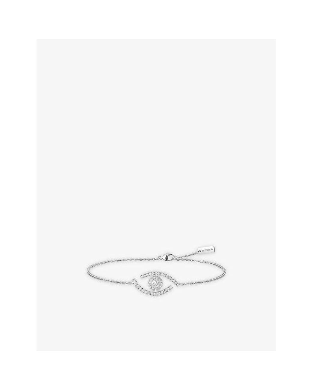 Messika White Lucky Eye 18Ct Rose- And 0.22Ct Diamond Bracelet