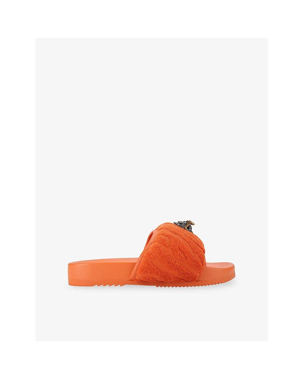 Kurt Geiger Orange Eagle Puff Fabric Slides for men