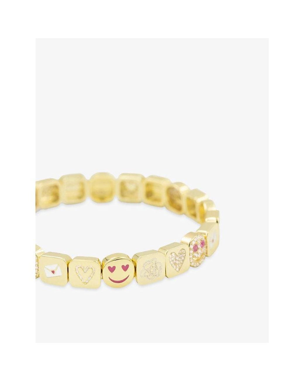 Lisa Gozlan Metallic The Love Letter 18Ct-Plated Brass And Cubic Zirconia Bracelet