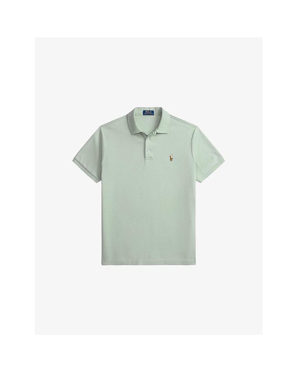 Polo Ralph Lauren Green Logo-Embroidery Short-Sleeved Cotton Polo Shirt for men