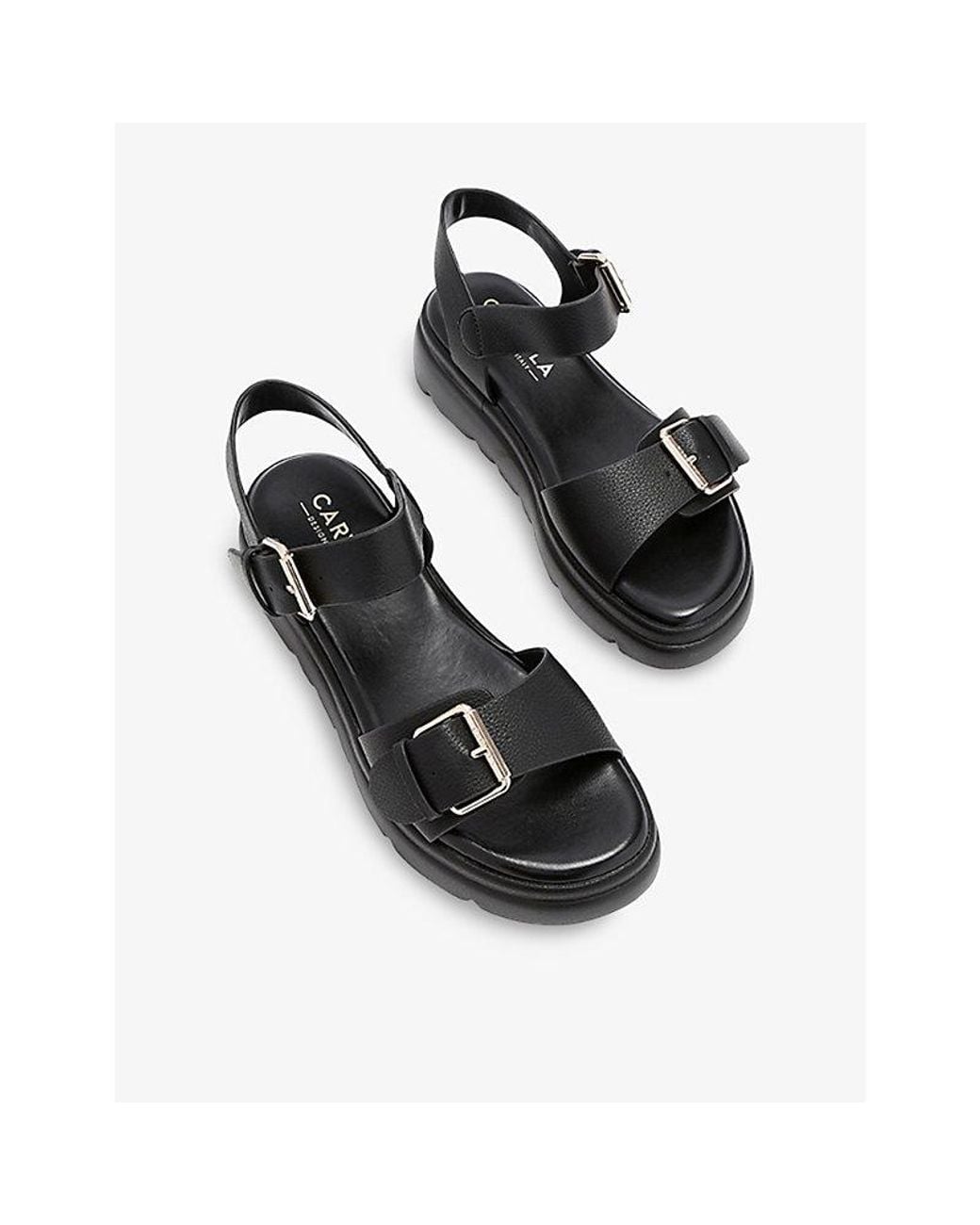 Carvela Kurt Geiger Black Krypton Buckled Faux-Leather Sandals