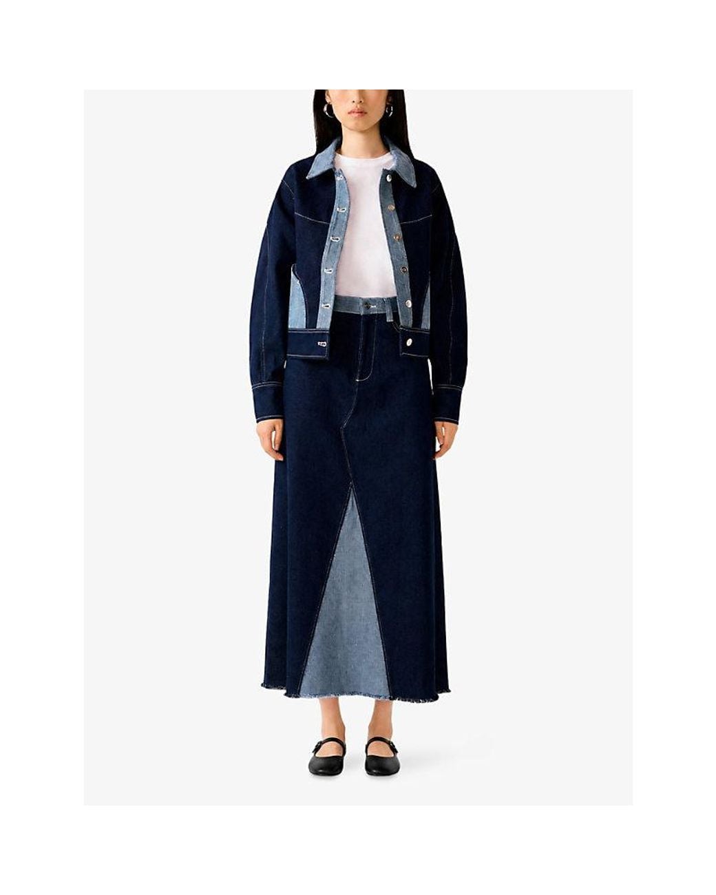 OMNES Blue Timmy Contrast Cotton Denim Jacket
