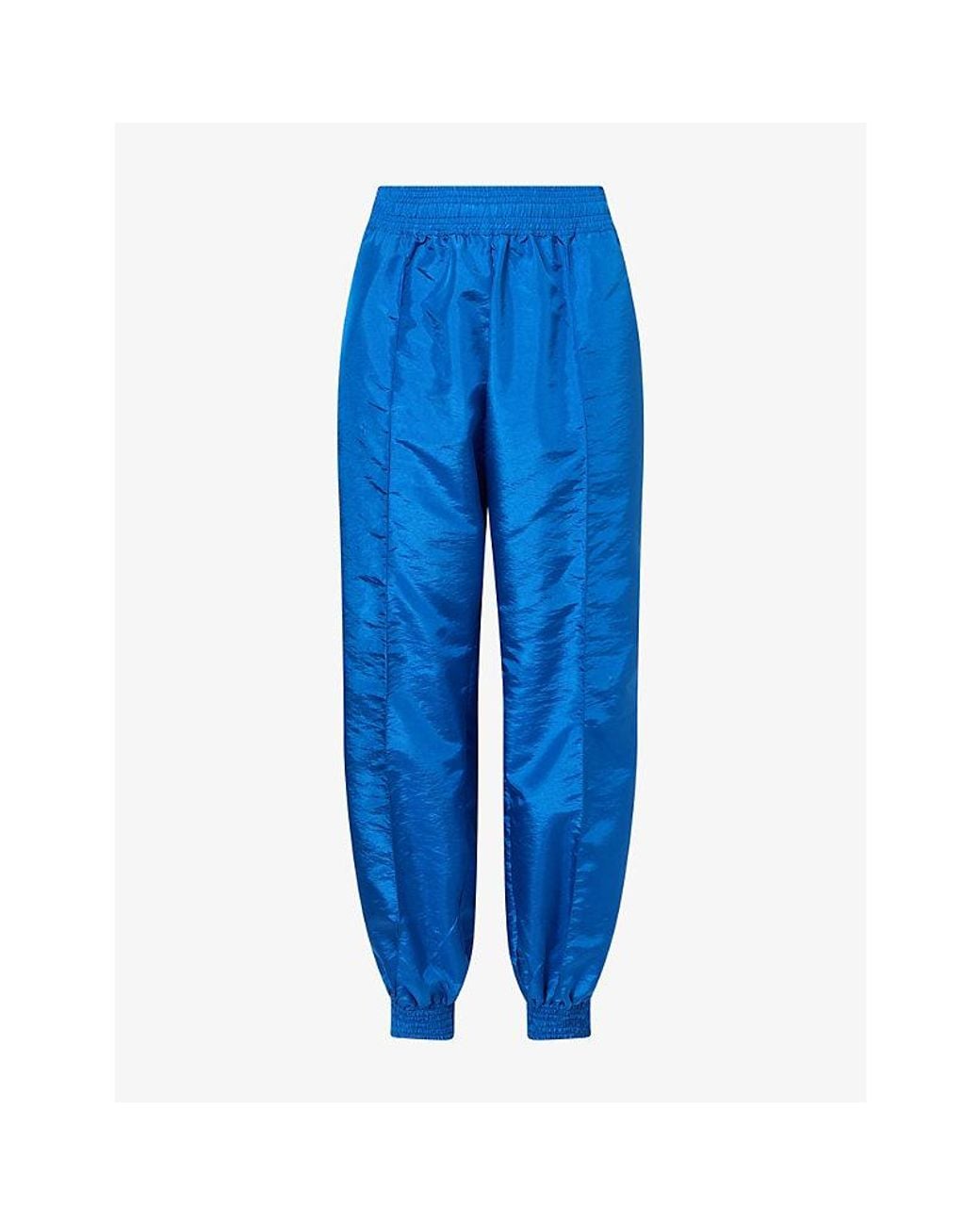 Jay3Lle Blue Contrast-Trim Soft-Shell Jogging Bottoms