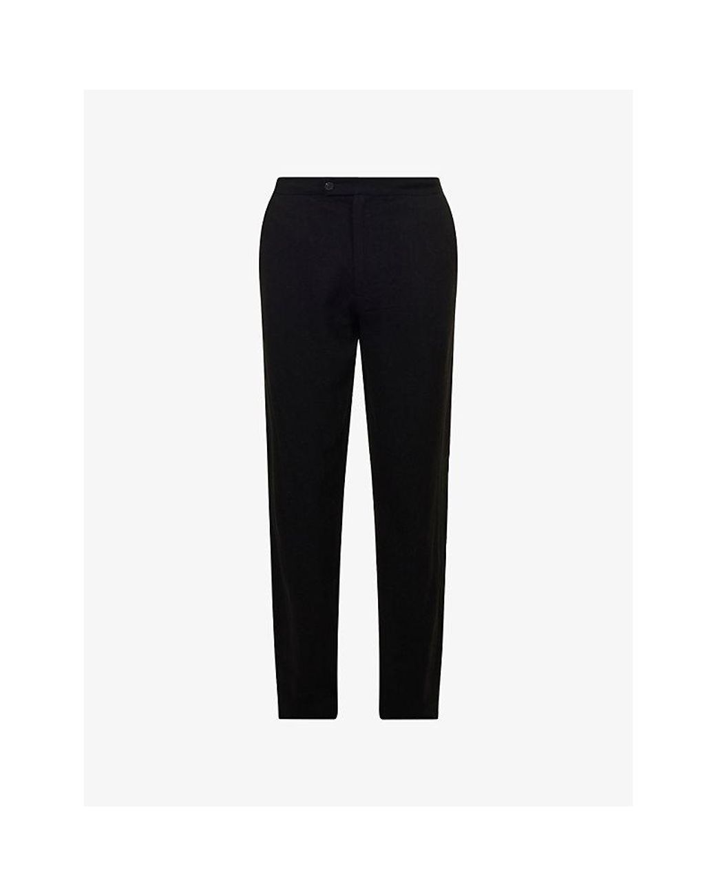 Raith Black Cami Relaxed-Fit Linen Trousers for men