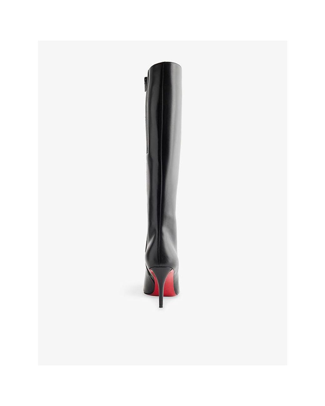 Christian Louboutin Black Miss Z Botta 80 Leather Knee-High Boots