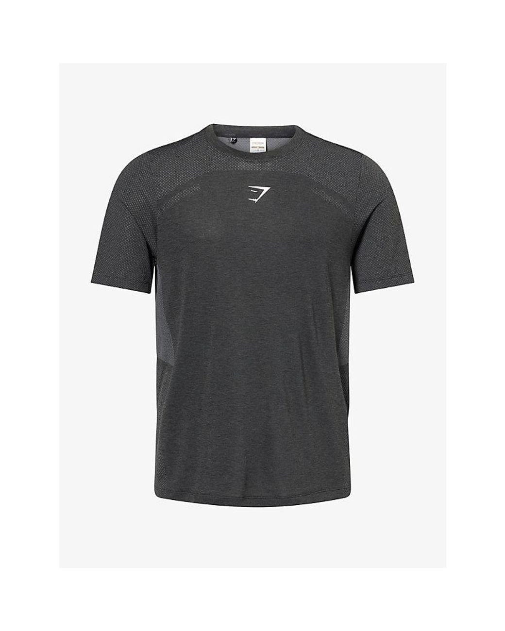 GYMSHARK Black Lightweight Seamless Training T-Shirt for men