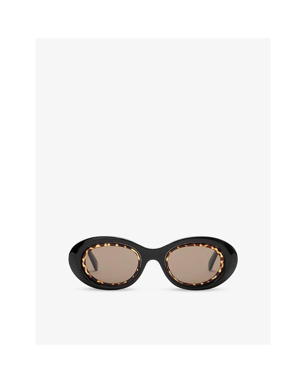 Loewe Black G821Mn0X02 Oval Mini Anagram Oval-Frame Acetate Sunglasses