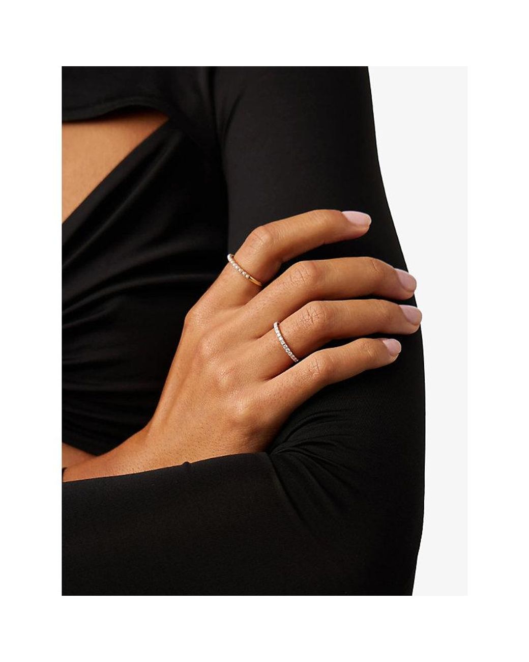 Missoma Metallic Slim Eternity 9Ct And 0.26Ct Diamond Ring