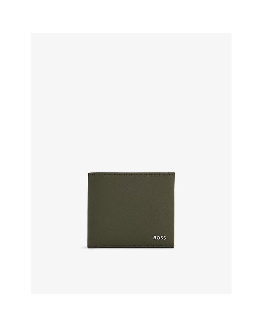 Boss Green Logo-Plaque Leather Wallet for men