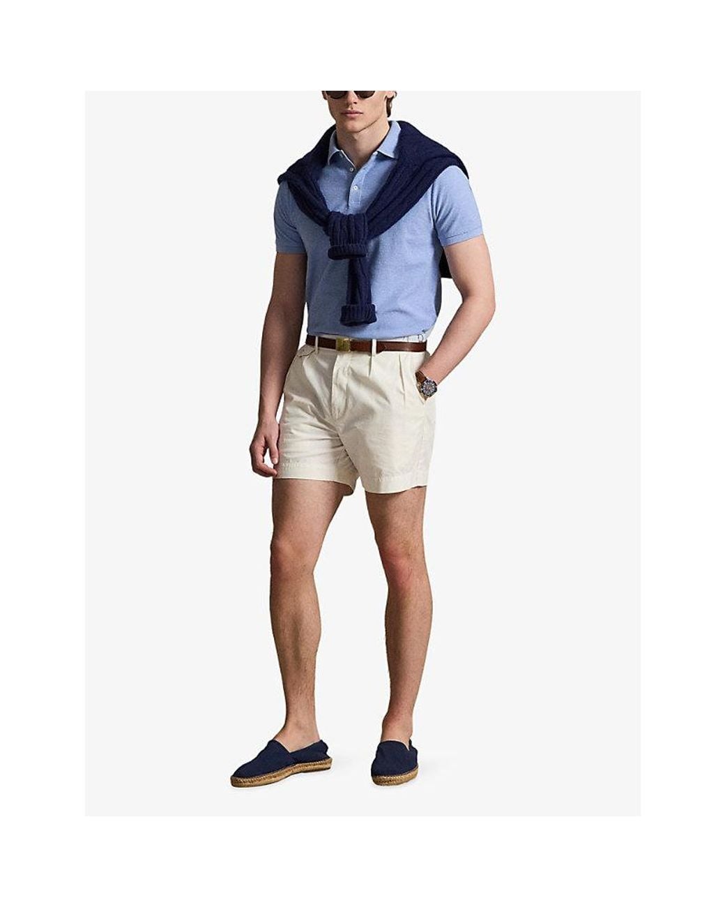 Polo Ralph Lauren Blue Logo-Embroidered Custom-Fit Cotton Polo Shirt for men
