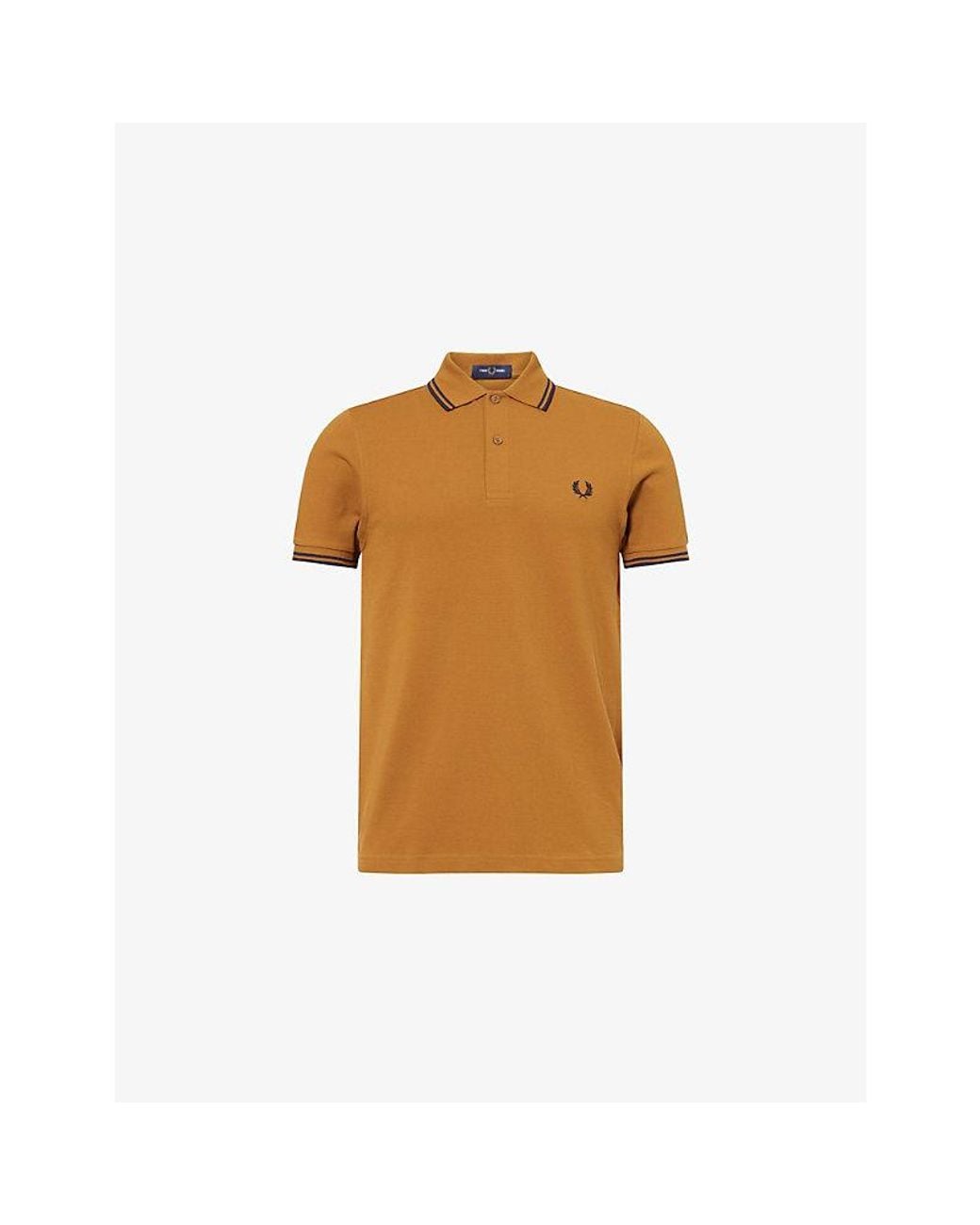 Fred Perry Brown Twin-Tipped Collared Cotton Polo Shirt for men