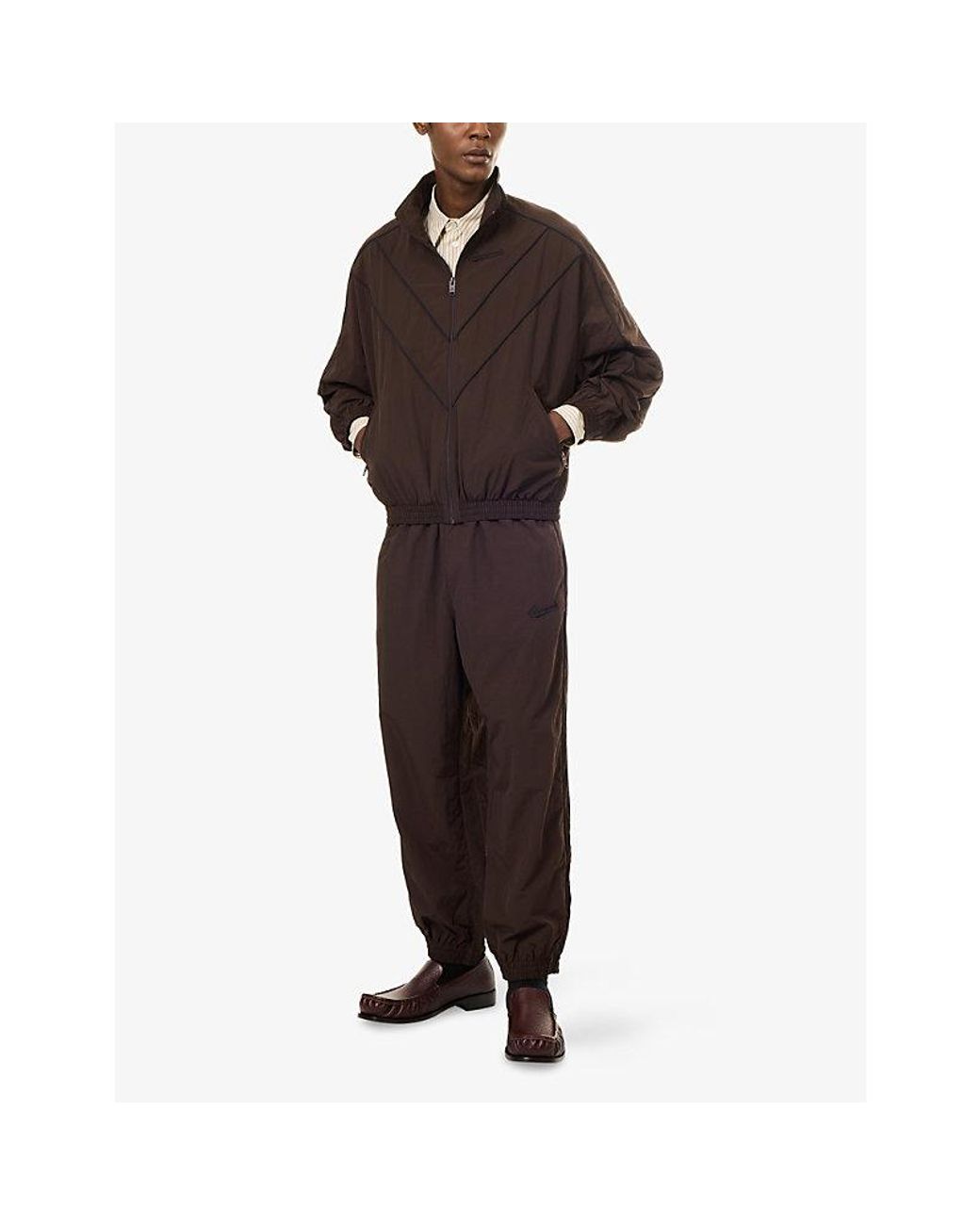 Willy Chavarria Brown Bad Boy Nylon Track Trousers for men