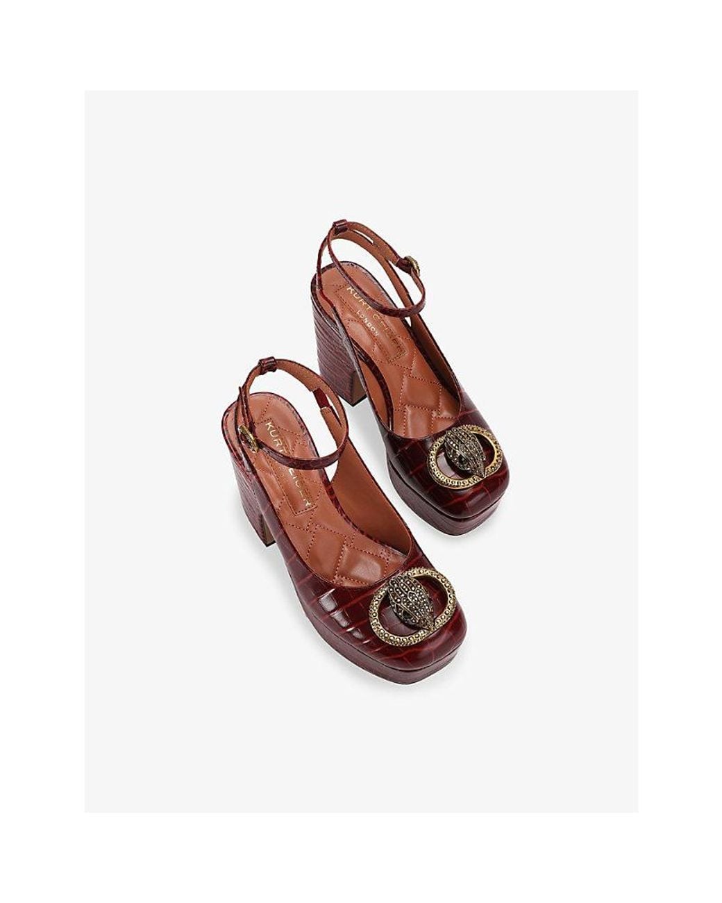 Kurt Geiger Red Chelsea Platform Sling-Back Leather Heels
