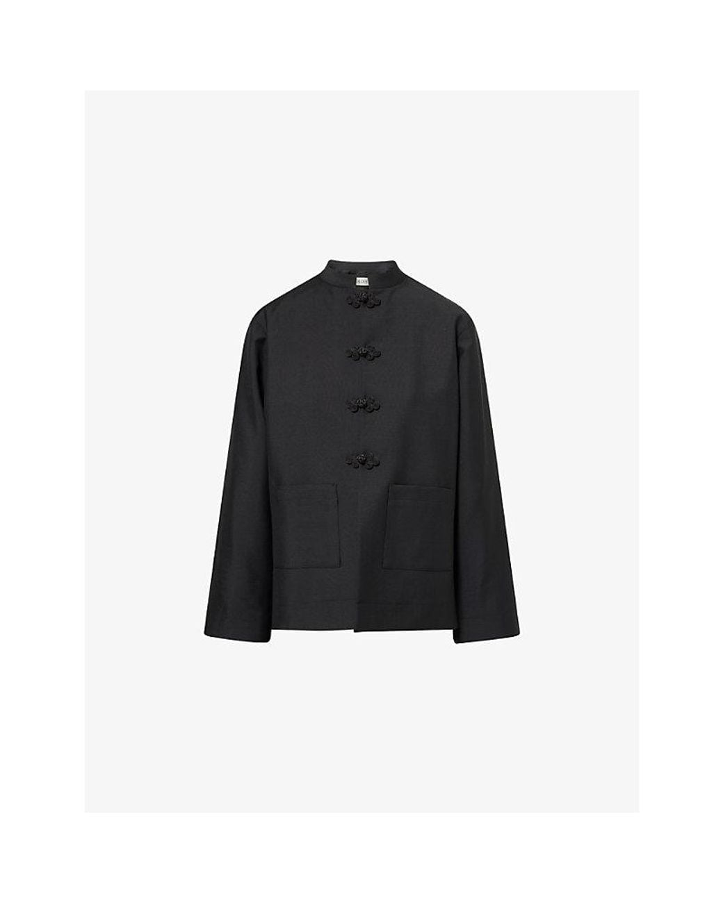 RÓHE Frames Black Pankou Knotted Wool-Blend Jacket