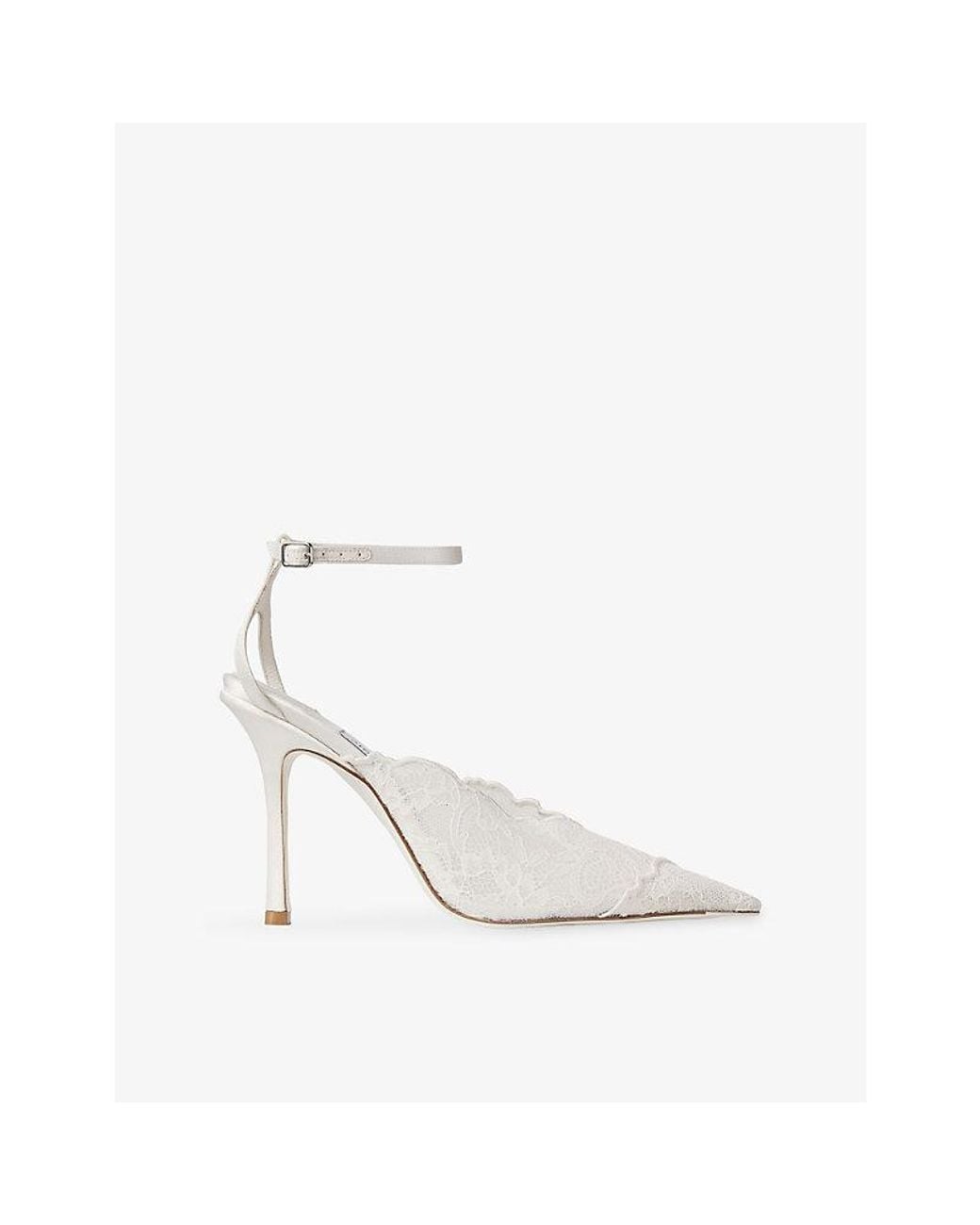 Jimmy Choo White Faiz 100 Lace Heeled Courts