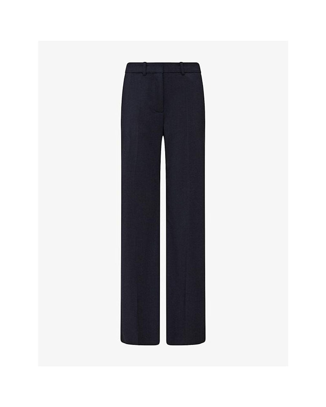 Joseph Blue Morissey Flared-Leg Mid-Rise Stretch-Wool Trousers