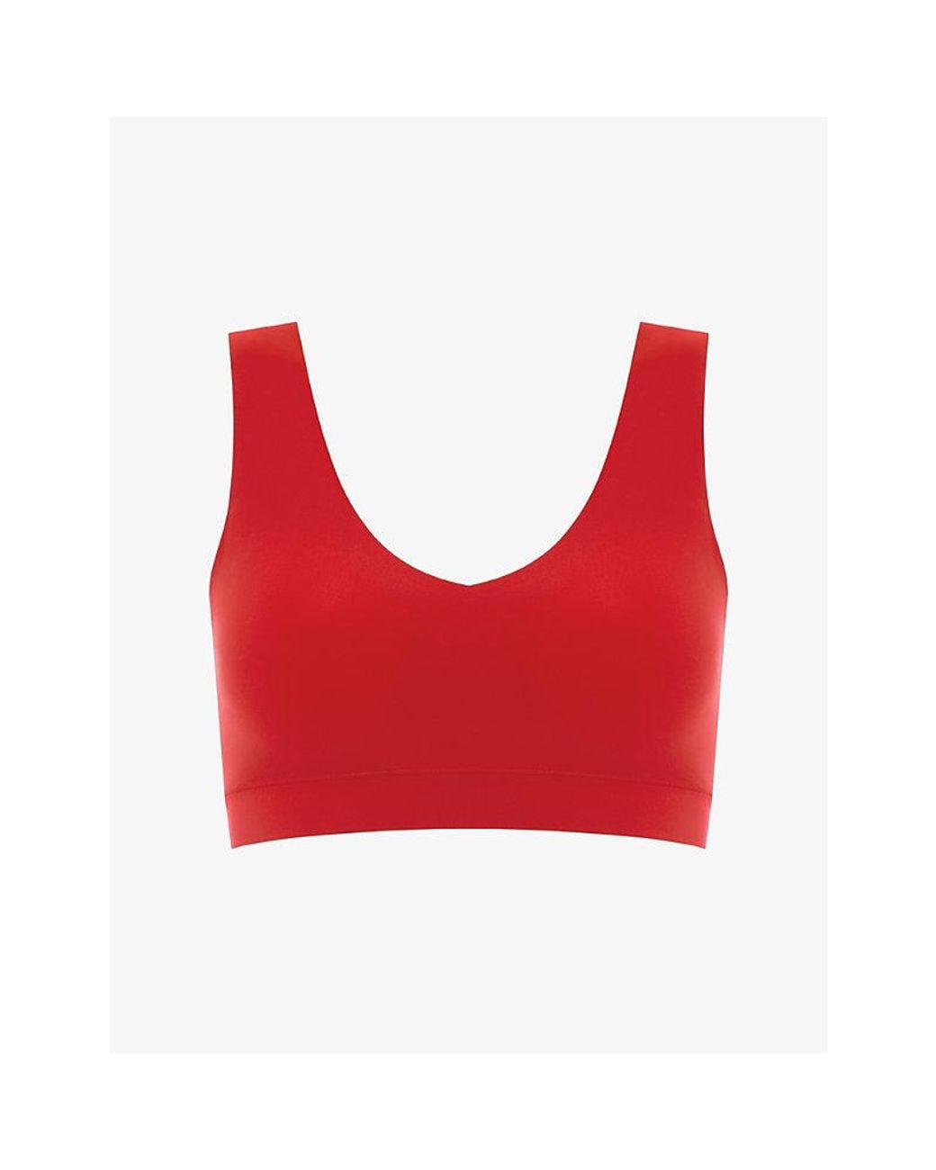 Chantelle Red Soft V-Neck Stretch-Woven Bralette