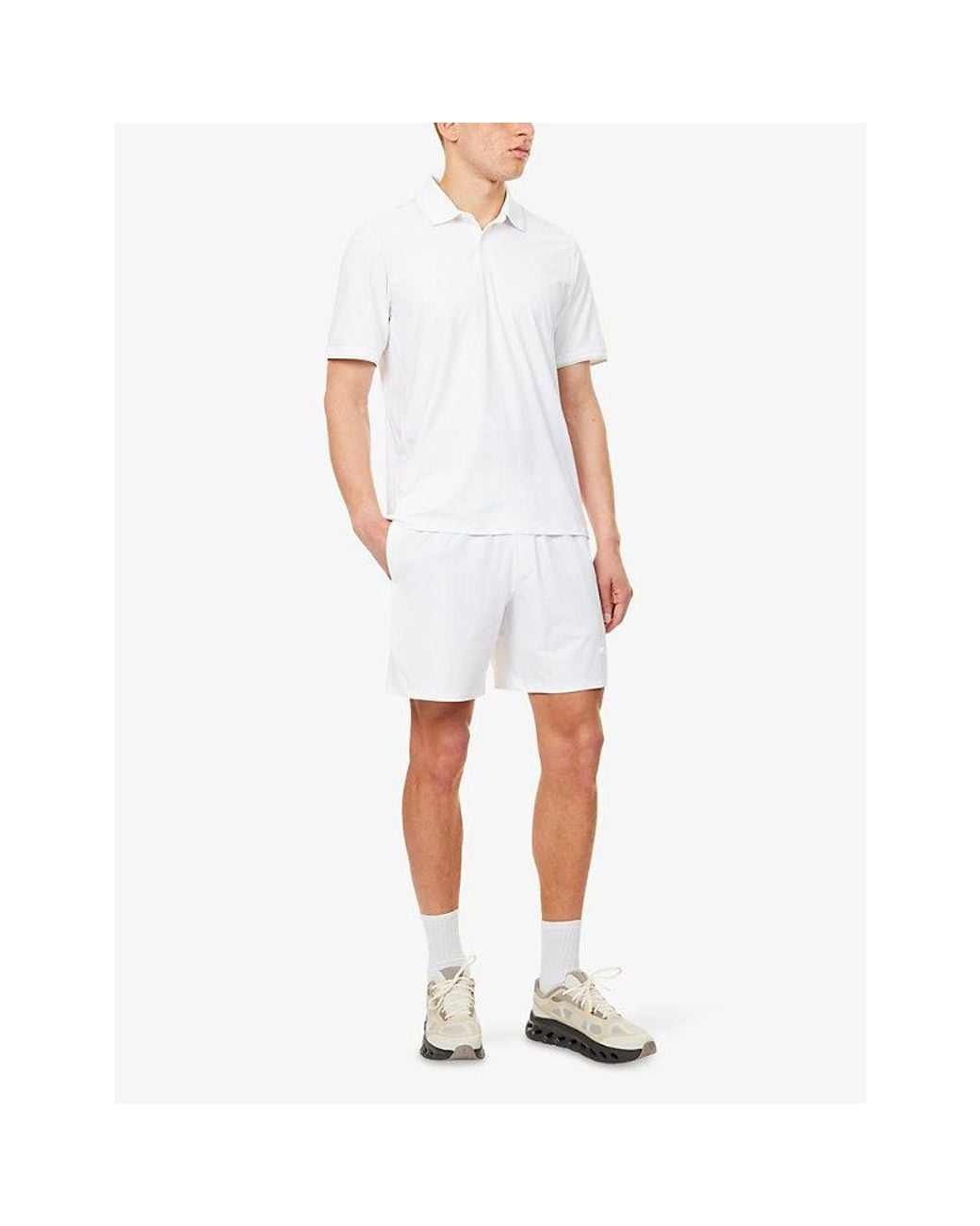 lululemon athletica White Short-Sleeved Stretch-Woven Polo Shirt for men