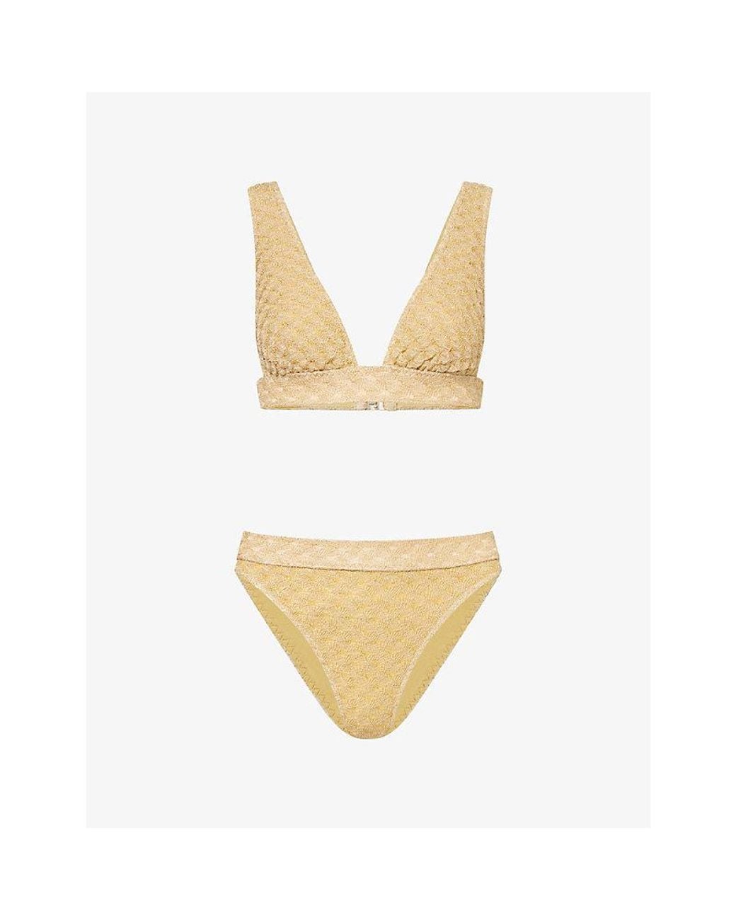 Missoni Deep V-Neck Metallic-Knit Bikini Set