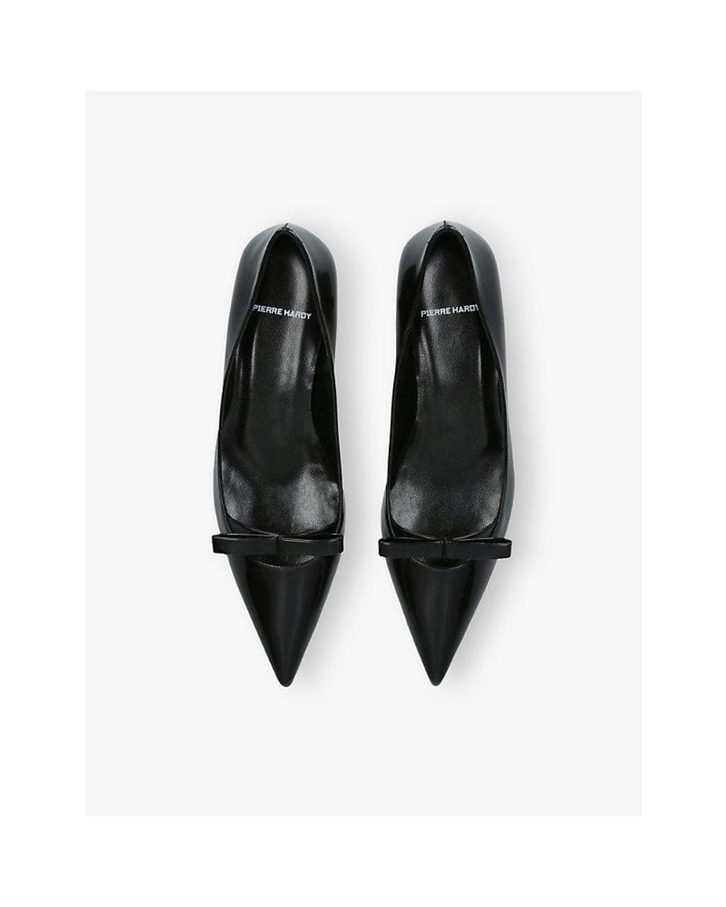 Pierre Hardy Black Delphine Patent Leather Kitten Heeled Courts