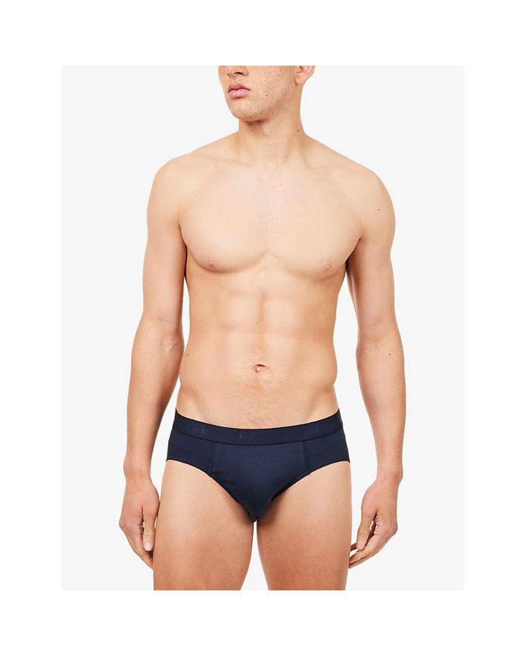 Falke Blue Daily Comfort Pack Of Two Stretch-Cotton Briefs for men