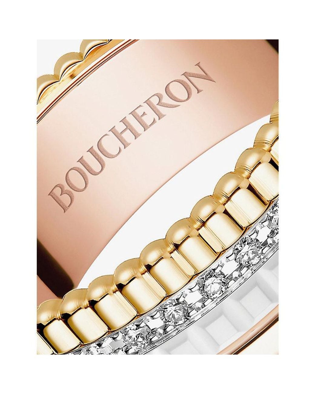 Boucheron White Quatre 18Ct, And-, 0.24Ct Diamond Ceramic Ring for men