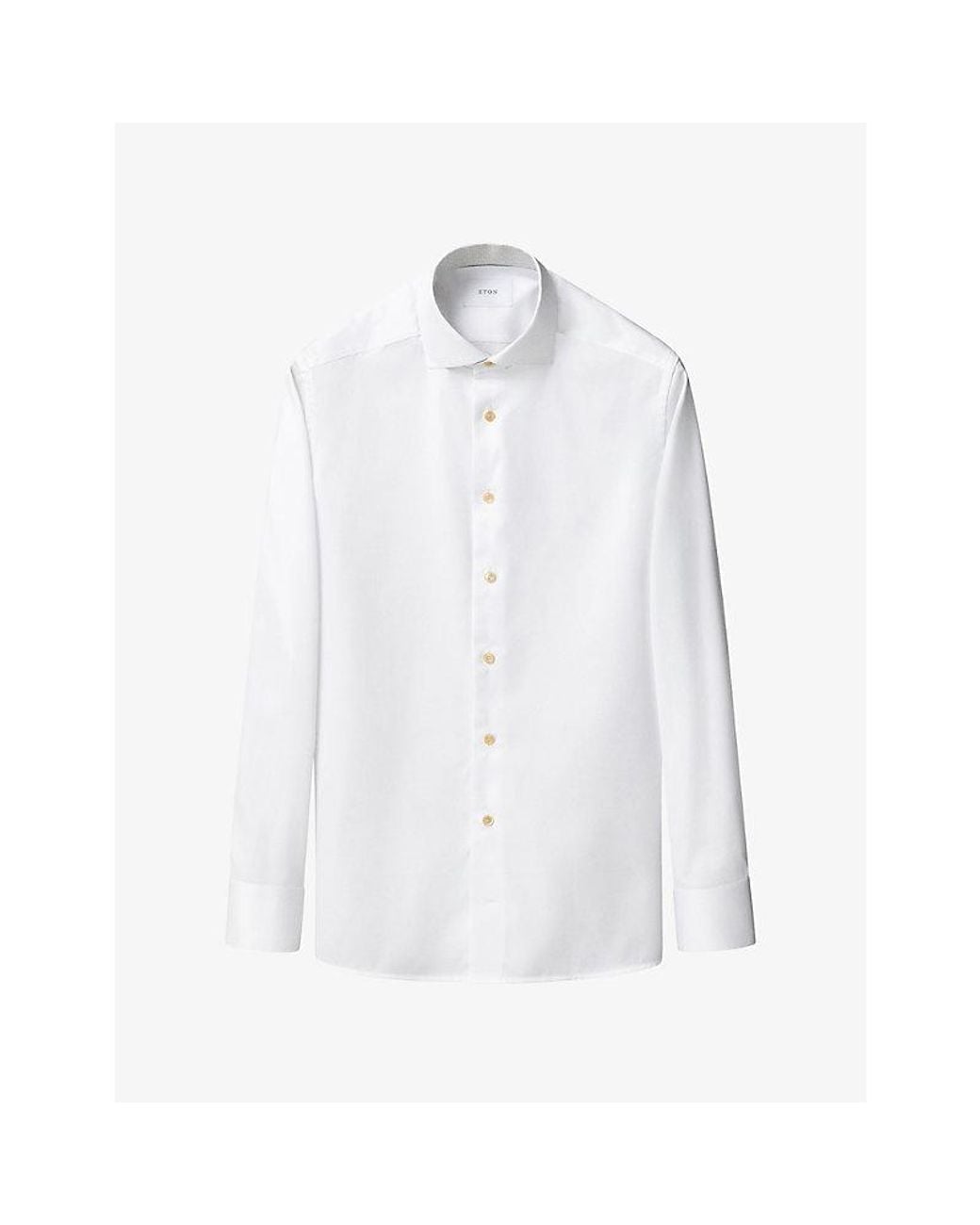Eton of Sweden White Signature Geometric-Print Slim-Fit Cotton Shirt for men