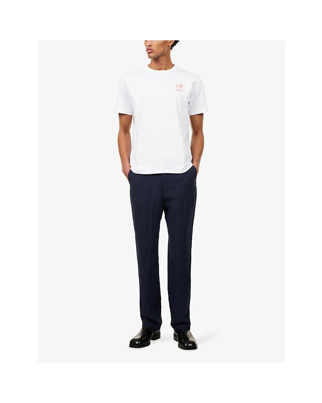 Percival Blue Tailored Linen Trousers for men