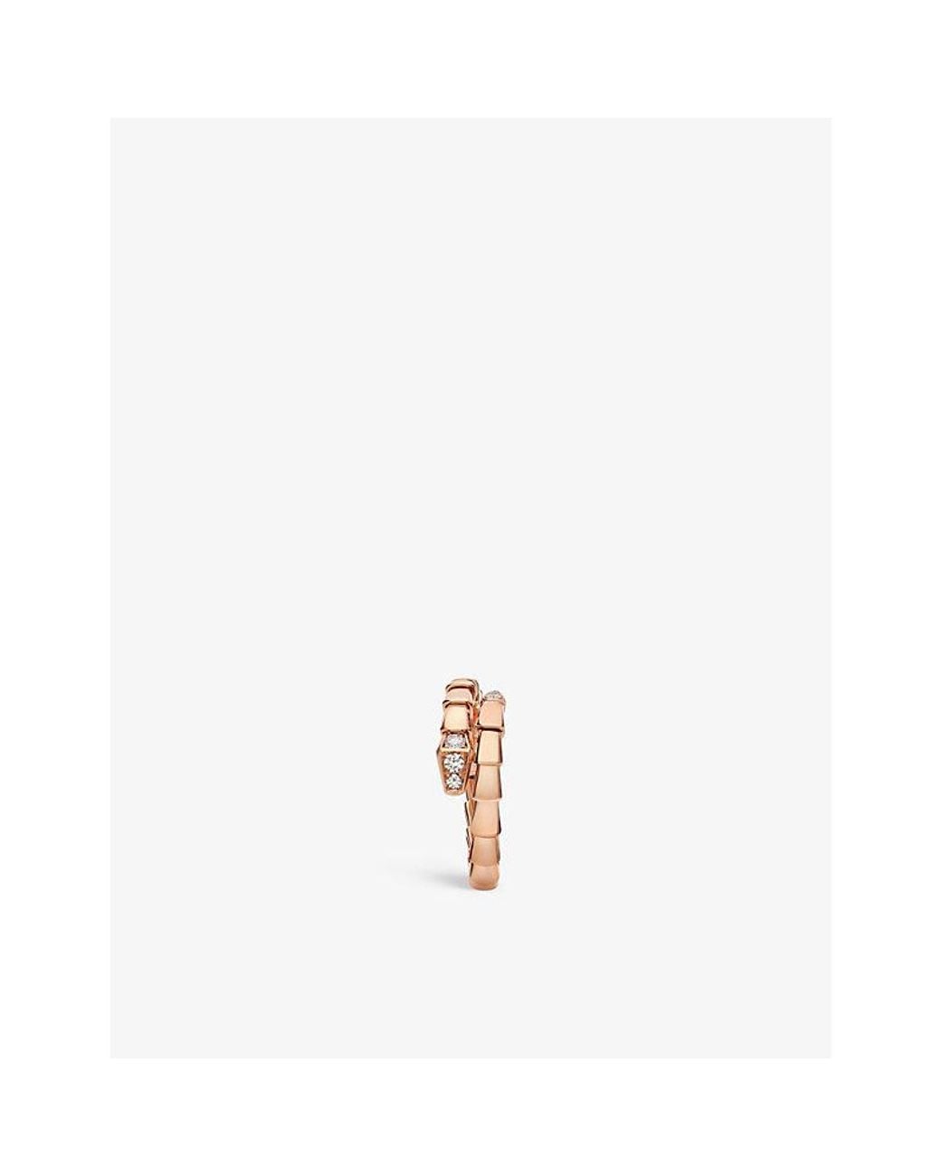 BVLGARI White Serpenti Viper 18Ct Rose- And 0.14Ct Brilliant-Cut Diamond Ring