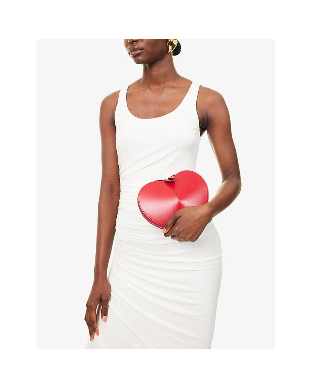 Alaïa Red Le Coeur Heart-Shaped Leather Cross-Body Bag