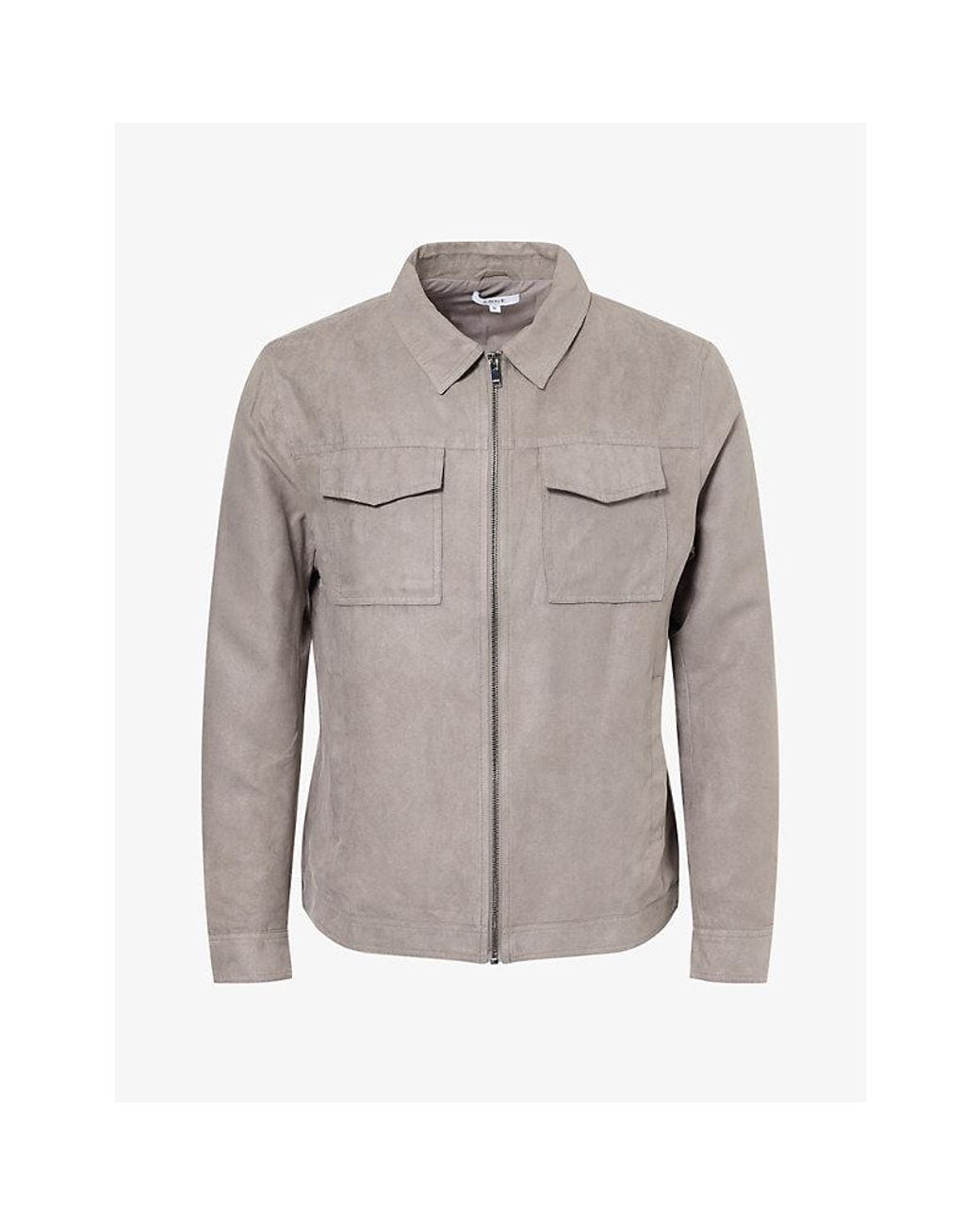 Arne Gray Slim-Fit Faux Suede Jacket for men