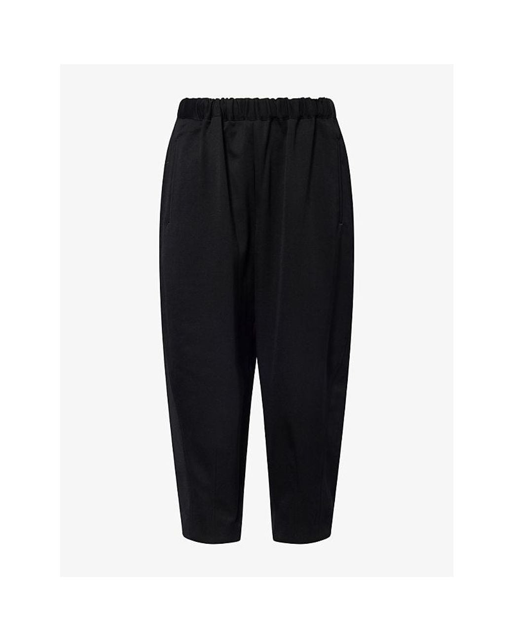 Comme des Garçons Black Wide Tapered Leg Wool Trousers