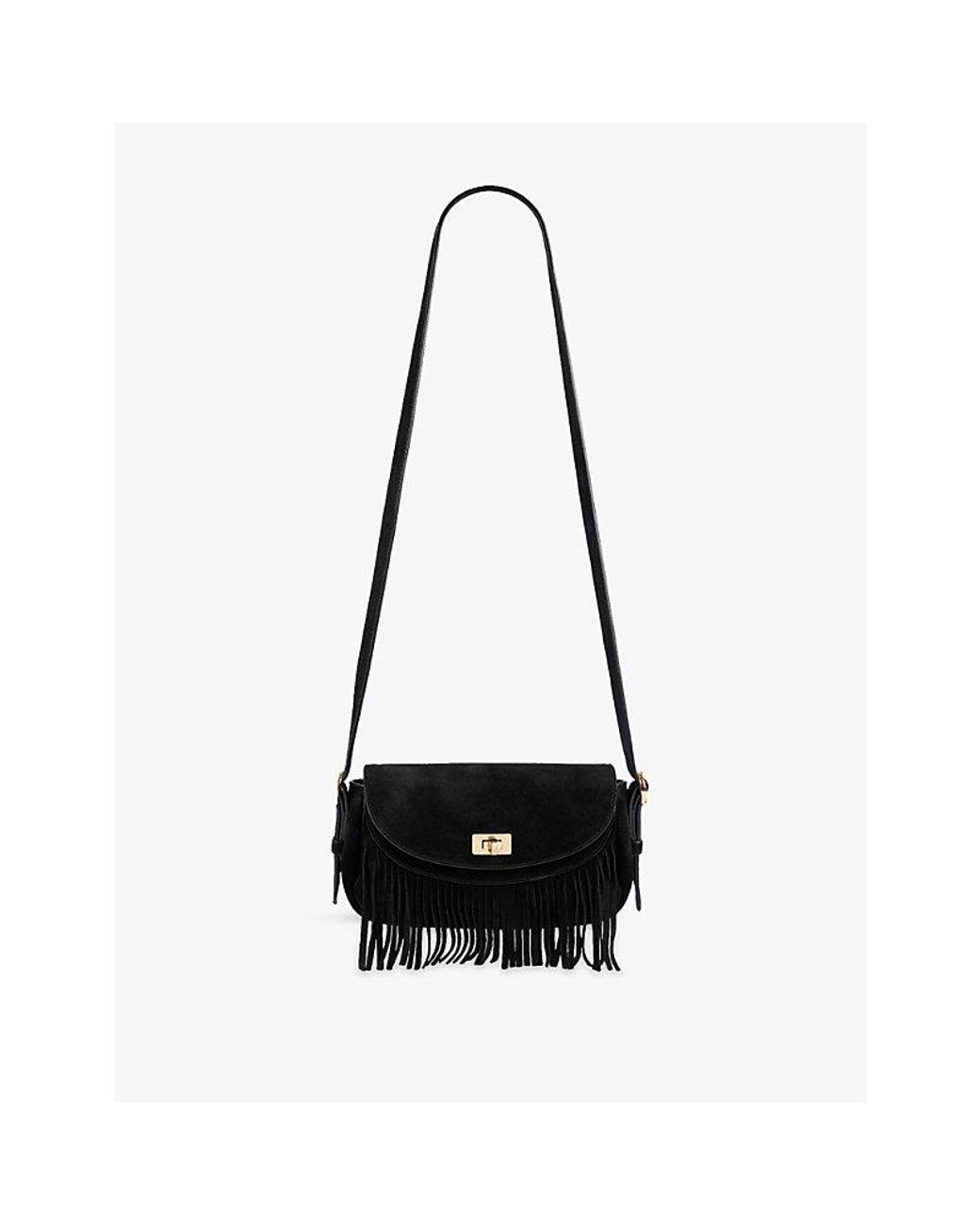 Sandro Black Mini Mambo Suede Cross-Body Bag