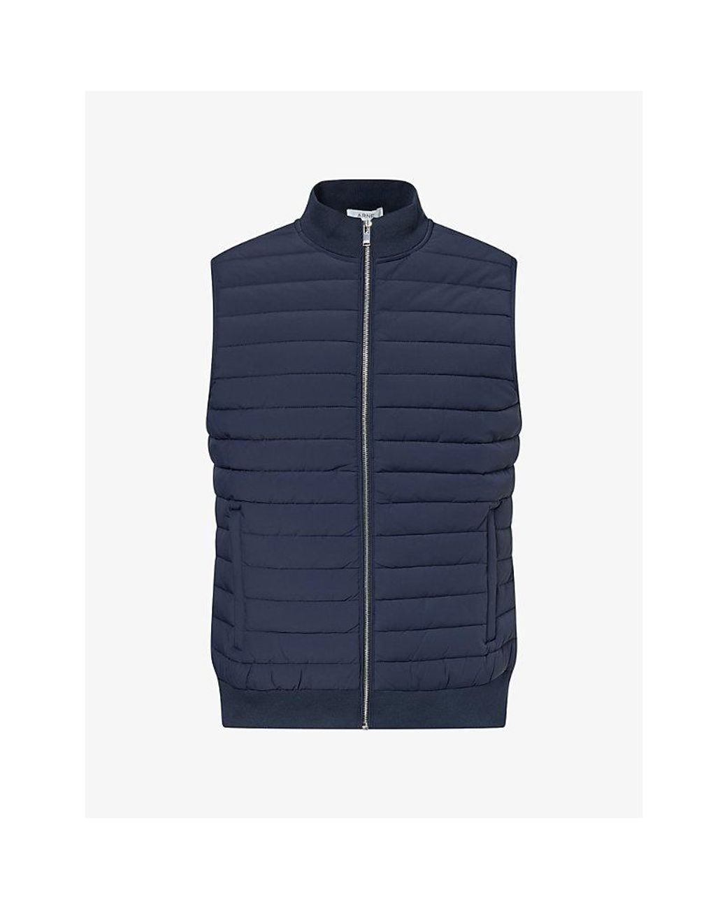 Arne Blue Hybrid Quilted Woven Gilet for men