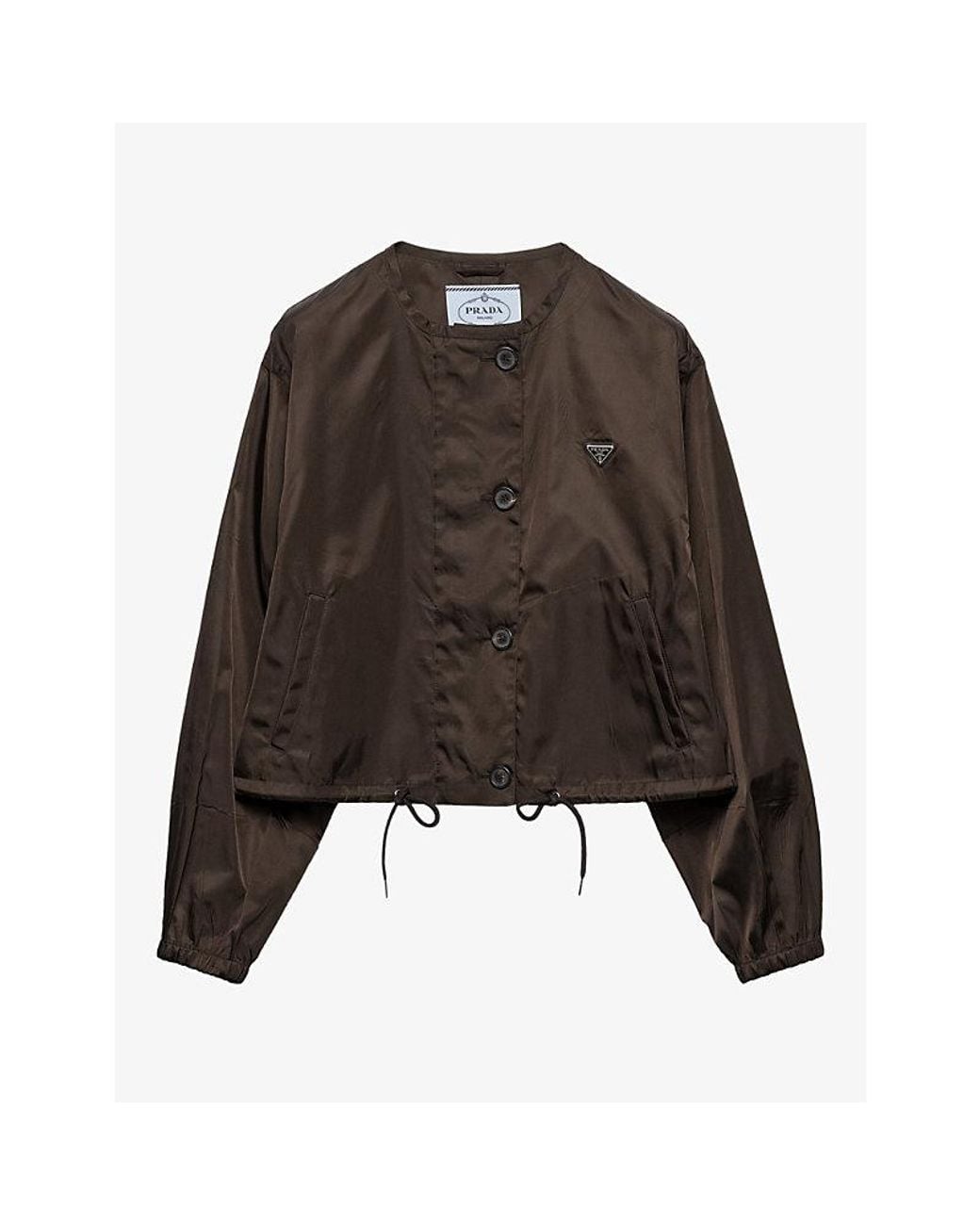 Prada Brown Re-Nylon Cropped Blouson Jacket