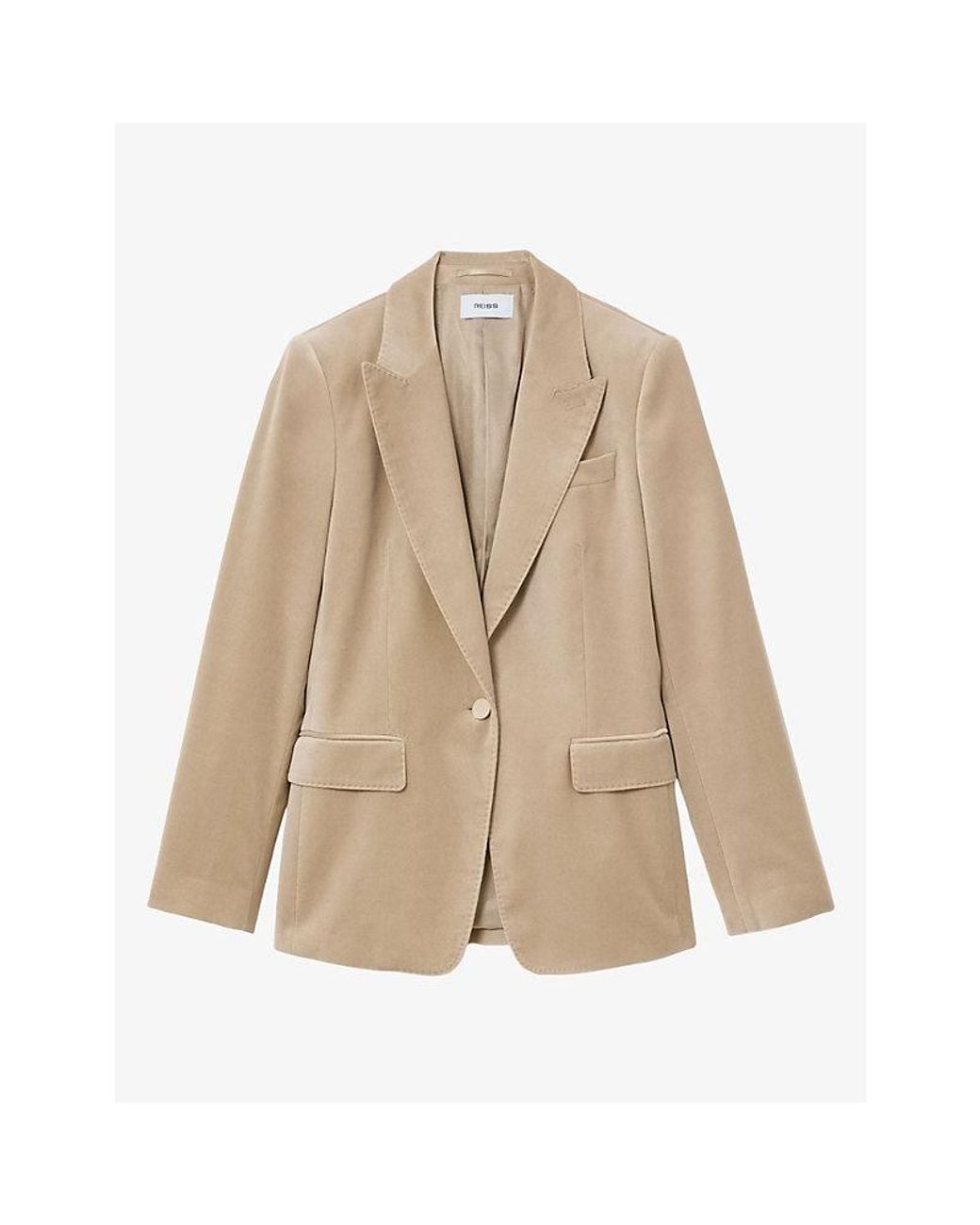 Reiss Natural Nessa Single-Breasted Velvet Blazer