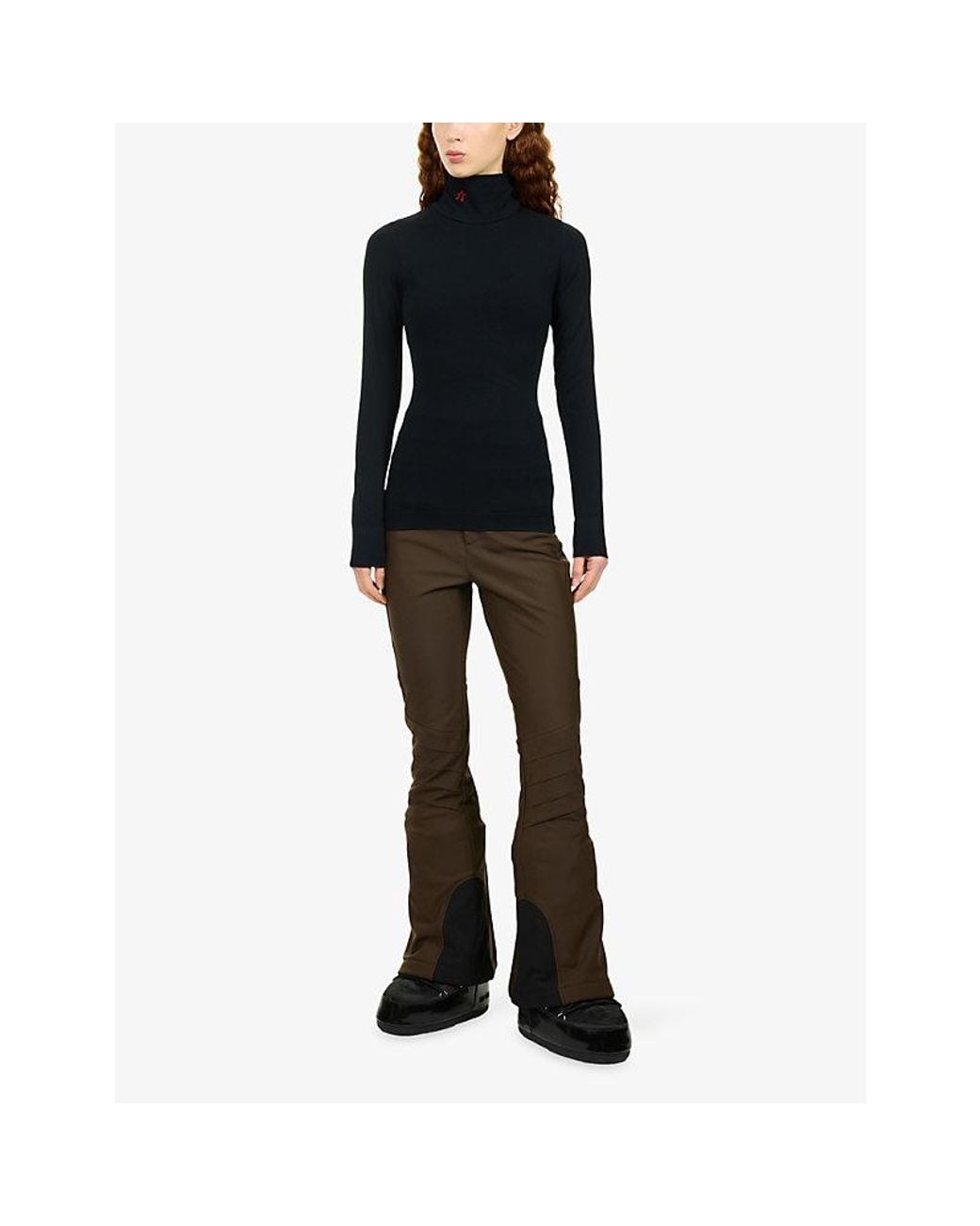 Perfect Moment Blue Seamless Woven Thermal Top
