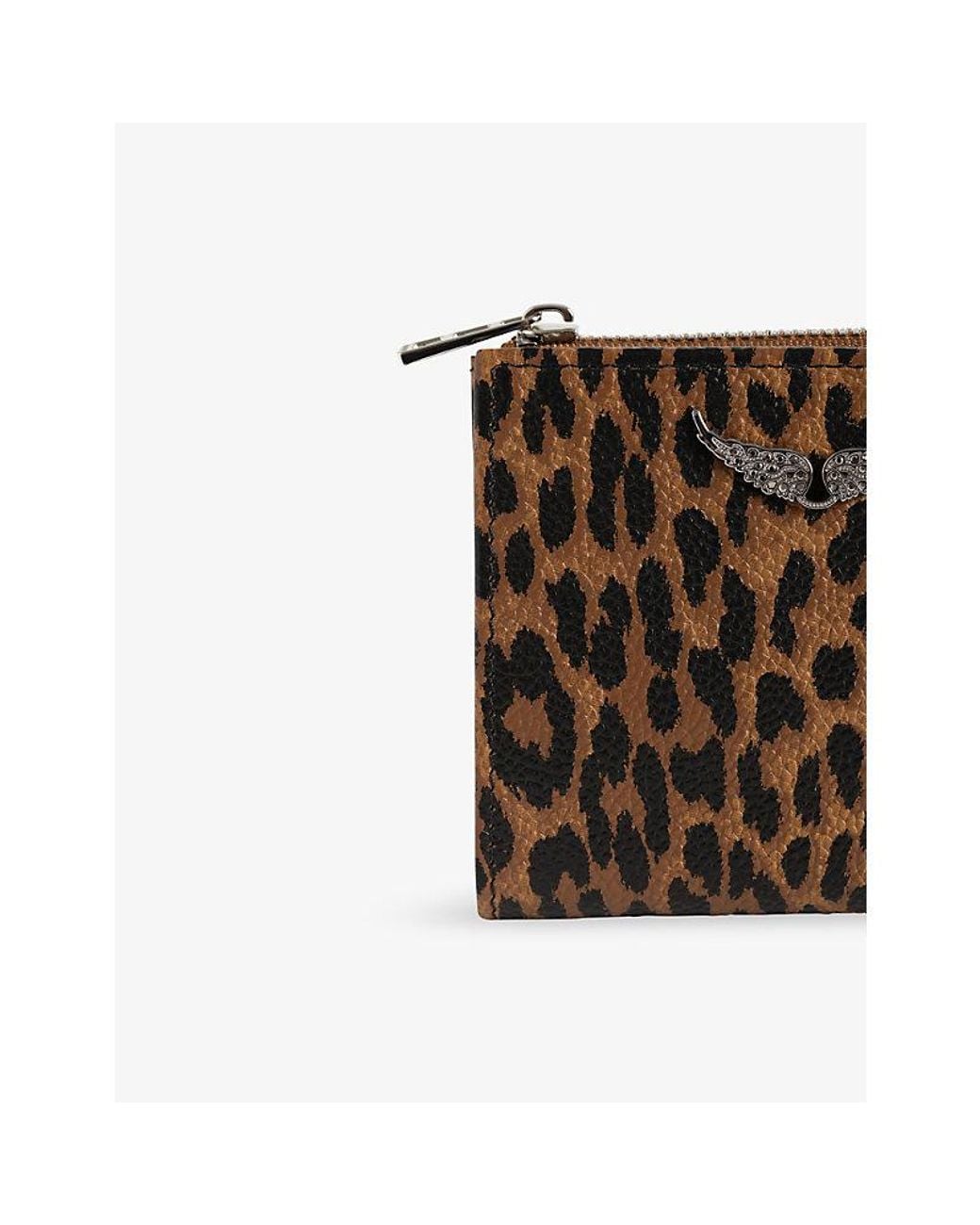 Zadig & Voltaire Brown Zv Leopard Leather Wallet