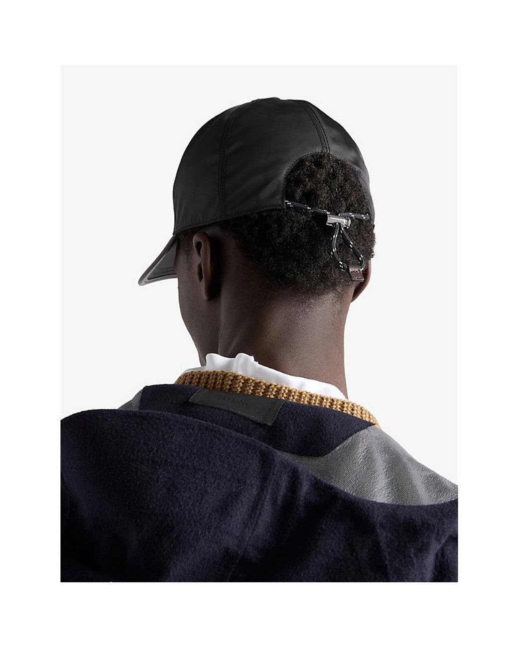 Prada Black Speedrock Re-Nylon Baseball Cap for men