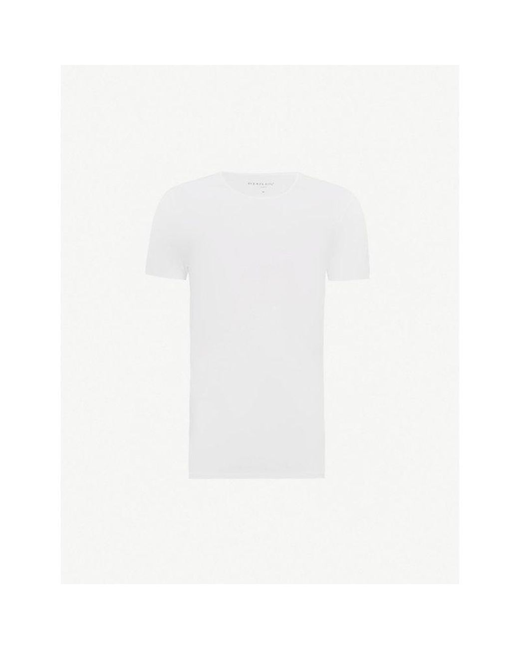 Derek Rose White Crewneck Modal T-Shirt for men